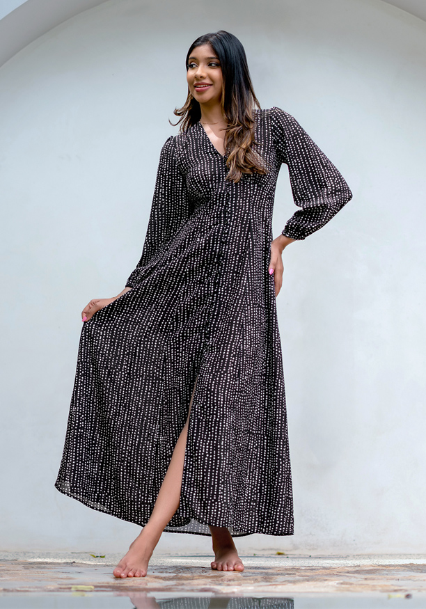 ADLIEDH BLACK PRINTED DRESS